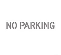 No Parking Stencil 12in Silicone Reusable Pavement Sign | 12 inch bold letters, high visibility, clear spray paint results, for ideal for fire lanes, silicone