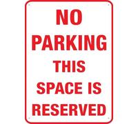 No Parking This Space Is Reserved Sign For House Door Office Business Yard,Metal Aluminum Rust Free Sign - 12" X 8", Pre-Drilled Holes, Weather Resistant