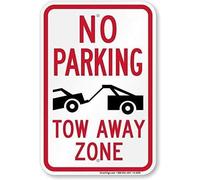No Parking Tow Away Zone Tow Truck Symbol Sign Outdoor Courtyard Decoration Sign 8x12 inch