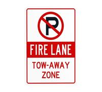 No Parking Way Fire Lane Metal Warning Signs, Cautions Security Tin Sign, Safety Posted Signs for Street Business Wall Decor 8x12 Inch