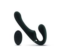 No-Parts - Avery Strapless Strap-On Vibrating Dildo - with Wireless Remote Control - 22 cm/ 8.5" Black