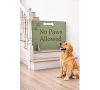 NO PAWS Green Wooden Stopper Barrier - Freestanding Dog Stopper for Stairs | Dog Barrier Gate | Portable Wooden Stopper | Puppy Gate for Stairs Indoor | No Drilling Required (70CM (H) X 85CM (W))
