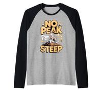 No Peak Too Steep Mountain Goat Raglan Baseball Tee