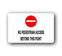 No pedestrian access Sign - 14.0x9.0cm Brushed Aluminium