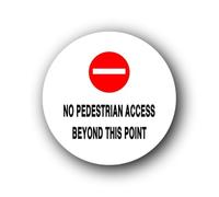 No pedestrian access Sign - 9.5x9.5cm Brushed Aluminium