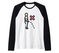 No Peeing Do Not Pee Here Raglan Baseball Tee