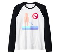 No Peeing Do Not Pee Here Raglan Baseball Tee