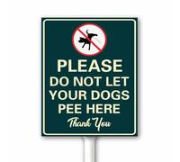 No Peeing Dog Sign With Metal Stake, No Pooping Signs for Yard, Pick Up After Your Dog Signs, Be Respectful Lawn Decor, Protect Your Beautiful Lawn or Yard, 18x22 CM Rust Free Aluminum