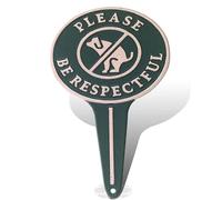 No Peeing/Pooping Be Respectful Dog Sign Stop Dogs from Pooping and Peeing On Your Lawn Politely Reads Please Be Respectful-Metal Reflective Yard Sig