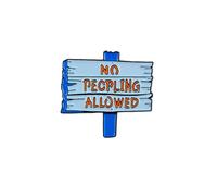 No Peopling Allowed Funny Introvert Warning Sign Enamel Pin, Social Anxiety Pin Brooch For Sassy Friend Coworker, Sarcastic Antisocial Humor Brooch Badge, Sarcastic Introvert Lapel Badges, Leave Me