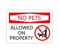 No Pets Allowed on Property Warning Metal Sign for Inside Outside Community Railway Road Yard Parking Lot Use Easy Mounting Decorative Street Caution Notice Aluminum Tin Metal Signs 12"x16"