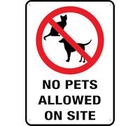 No Pets Allowed On Site Sign For Business 8"X12" Rust Free Aluminum Uv Printed,4 Pre-Drilled Holes.Durable/Weatherproof