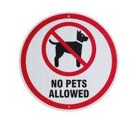 No Pets Allowed Prohibition Sign Round Metal Tin Sign