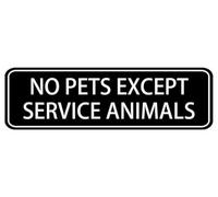 No Pets Except Service Animals Sign,10 X 3 Inches Acrylic Plaque With Strong Adhesives For Door Offices Businesses House Home Outdoor