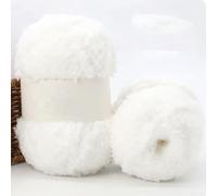 No-Pilling Coral Wool 30m Skin-Friendly Texture(White) | Velvet texture, no pilling after washing, for durable fibers, vibrant colors, crochet friendly