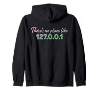 No Place Like 127.0.0.1 - Funny Coder Humor for Programmers Zip Hoodie