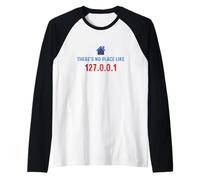 No Place Like 127.0.0.1 Home - Programmer - Linux Geek Nerd Raglan Baseball Tee