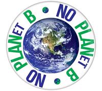 No Planet B Badge White 3.1x3.1cm