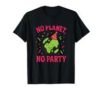 No Planet No Party Eco Earth Party Magenta Green T-Shirt