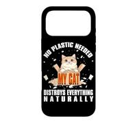 No plastic needed. My cat destroys everything naturally Case for iPhone 17 Pro Max