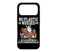 No plastic needed. My cat destroys everything naturally Case for iPhone 17 Pro Max