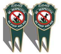 No Poop and Pee Dog Yard Signs 12” x 6”No Dog Poop Yard Signs Double Sided, Rust-Free Aluminum Please Be Respectful Signs, Weatherproof, Durable Ink, Easy to Install, 2 Pack