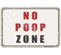 No Poop Zone Metal Sign Vintage Toilet Decor Tin Poster Public Place Home Bathroom Room Farm Plaque Wall Decoration 8x12 Inches