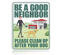 No Pooping Dog Garden Signs, Warning Sign Please Clean Up After Your Dogs, Rust-Free Weather Resistant Wall Hanging Yard Sign, Humorous Outdoor Warning Plaque for Garden Entrance Door Fence 8"X12"