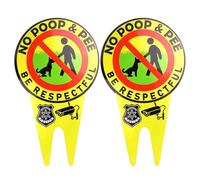 No Pooping Dog Signs,2Pcs Be Respectful Sign with Stake Glow in The Dark, Double Sided Reflective Glow Stopping Dog Peeing Sign