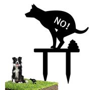 No Pooping Dog Signs for Yard | Rustproof Metal Yard Stakes - Waterproof No Dog Pooping Sign - for Garden Grass Deck Pathway Patio Outdoor Neighbor Walk