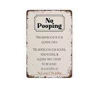 No Pooping Poster Sign Wall Art,Funny Decor Office Work Coworker Bathroom Restroom Toilet Powder Room Potty Humor Funny Decorations For Home Cafes Office Store Pubs Club Plaque Tin Sign 8X12Inch