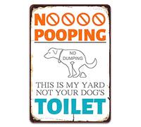 No Pooping This Is My Yard Not Your Dog'S Toilet Vintage Yard Warning Signs Retro Metal Tin Sign Funny Dog Pet Wall Fence Art Plaque Decor Retro Metal Tin Sign 8X12 Inches