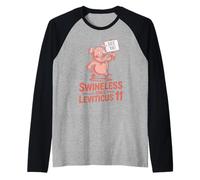 No Pork Leviticus 11 Funny Pig Hebrew Roots Kosher Food Raglan Baseball Tee