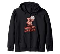 No Pork Leviticus 11 Funny Pig Hebrew Roots Kosher Food Zip Hoodie