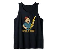 No Power No Progress Funny Electrician Work Tank Top