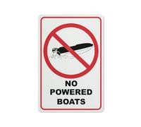 No Powered Boats Sign Outdoor Metal Sign - 12x16 Inches Metal Signs for Business, Workplace, Office, Home, Delivery Signs, Road Signs, Garden Signs