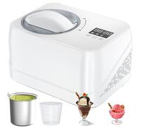 No Pre-freezing Ice Cream Machine, 1L Ice Cream Maker with Compressor, 3 in 1, with Measuring Cup/Scraper/Recipe, Homemade Ice Cream/Gelato