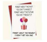 No Present Birthday Card Funny Rude Friend Birthday Cards for Bday Card Boyfriend Girlfriend Husband Wife Brother Sister Uncle Auntie Family Member Inappropriate Cheeky Offensive Humour Humorous