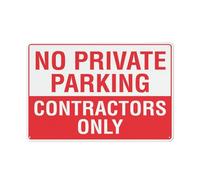 No Private Parking Contractors Only Sign Warning Sticker-Security Sign Outdoor Sign 12 X 8 Inches