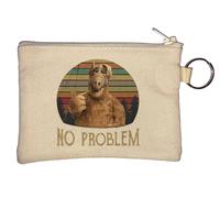 No Problem Key Chain Coin Purse Beige