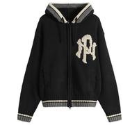 No Problemo NYP Varsity Zip Through Knit Black