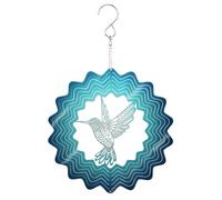 No.PT2302 Blue Hummingbird Stainless Steel Hanging Wind Spinner