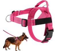 No Pull Adjustable Dog Harness, Breathable Comfort Pet Walking Vest Harness with Secure Buckle Design, Ideal for Medium Large Dogs Daily Outdoor Walking Training and Travel Activities (Hot Pink, M)