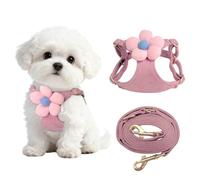 No Pull Dog Harness and Leash Set for Small Sized Dog Training; Puppy Harnesses with Multifunction Dog Leash, Soft Adjustable No Choke Escape Proof Pet Harness for Small and Medium Dog (Pink XS)