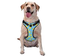 No Pull Dog Harness Cute Funny Blue Bubbles Yellow Rubber Ducks Walking with Leash, Adjustable Reflective Breathable Oxford Puppy Outdoor