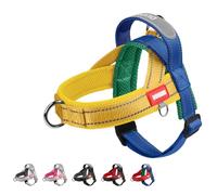 No Pull Dog Harness for Mudium Sized Dogs, Reflective Trim Escape Proof Quick Release Stop Pulling Padded Lightweight Nylon Dog Harness with Handle for Walking Training,(Multi-Yellow, L)