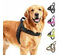 No Pull Dog Harness Front Clip, Escape Proof Dog Harness,Reflective Durable Harness for Safe Daily Walking for Medium Large Dog(Black,XL)