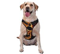 No Pull Dog Harness Reflective Adjustable Vest with a Training Handle Easy to Put on & Take Off American red Flag Cool Skull Pattern Black Dog Harness