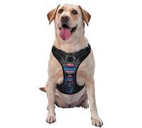 No Pull Dog Harness Reflective Adjustable Vest with a Training Handle Easy to Put on & Take Off Owl Rainbow Dream Catcher Dog Harness