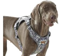 No Pull Dog Harness with 2 Metal D-Rings, Easy on/Off Dog Vest with Neck Buckle, No Need Over Head, Easy Walk Escapeproof No Choke Reflective Breathable, Harness for Large Dogs